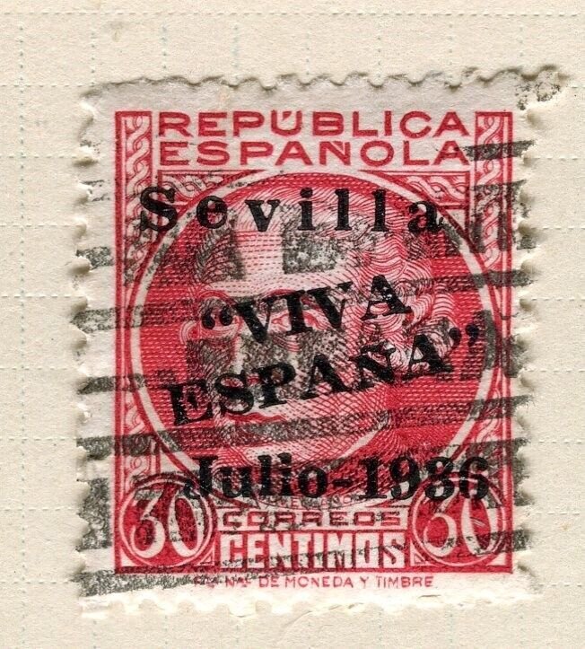 SPAIN; 1930s early Civil War period fine used Local issue, Sevilla