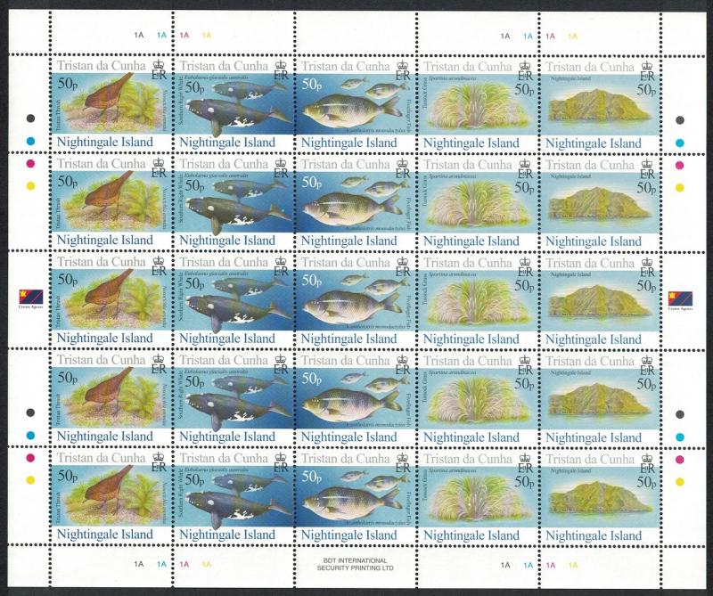 Tristan da Cunha Thrush Bird Whales Fish Nightingale Island 4th Series Full