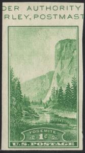 SC#769a 1¢ Yosemite Souvenir Sheet Single (1935) NGAI/Hinged