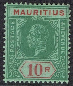 MAURITIUS 1913 KGV KEY TYPE 10R 