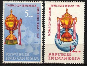Indonesia 1967 Badminton Thomas Cup Set of 2 MNH