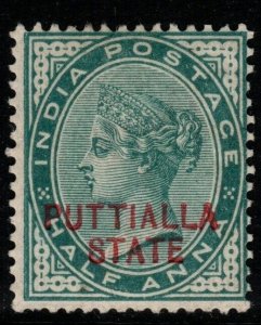 INDIA-PATIALA SG7 1885 ½a BLUE-GREEN MTD MINT