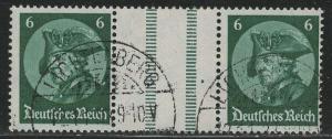 Germany Scott # 398 (2), label, used, se-tenant, Mi # WZ9