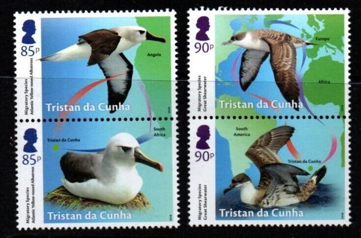 TRISTAN DA CUNHA SG1244/7 2018 MIGRATORY BIRDS  MNH