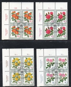 Switzerland Sc B451-454 Pro Juventute Flowers Blocks of 4 used