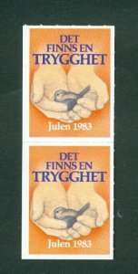 Sweden.Poster Stamp.2-Row. Mnh.Salvation Army.Bird in Hand.There is a security