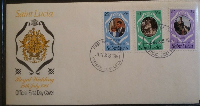 Commonwealth 1981 Royal Wedding FDC Covers Kenya Grenada Turks & Caicos St Lucia