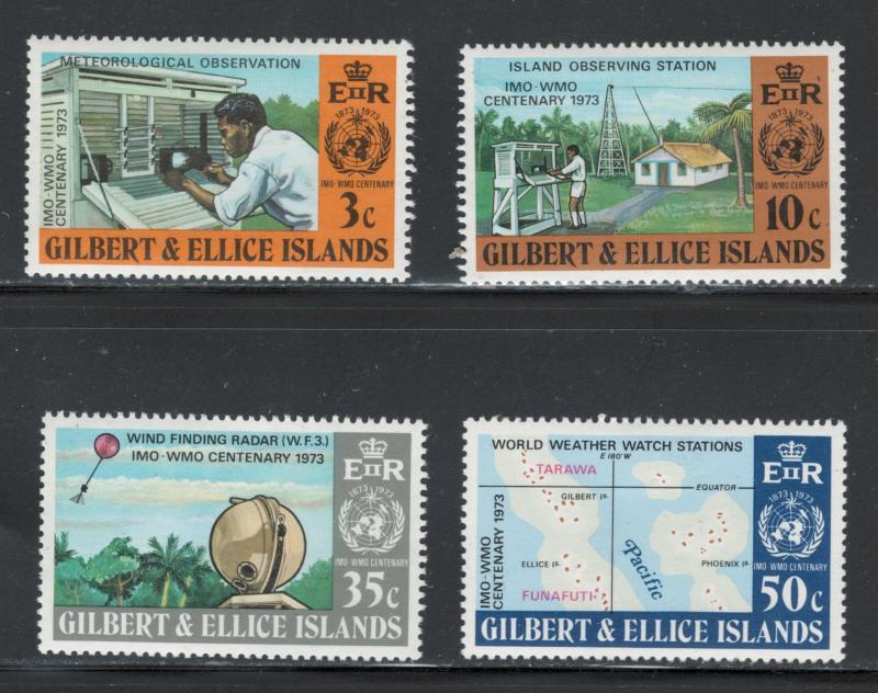 Gilbert & Ellice Islands 1973 World Meteorological Org Scott # 218 - 221 MH