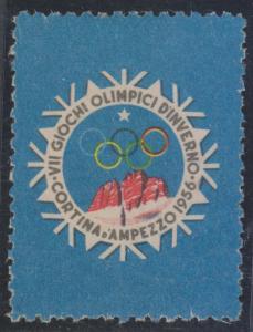 ITALY 1956 CINDERELLA WINTER OLYMPICS IN CORTINA D'AMPEZZO UNUSED F,VF