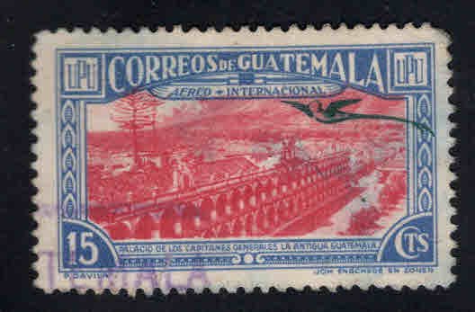 Guatemala  Scott C117  used Questral Bird overprint