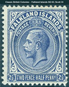 Falkland Islands Scott 33, SG 63 - LH