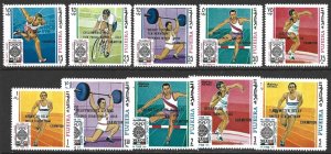 Fujeira | UAE 1968 Mexico Olympic Games Set Ovptd with name of athlete VF-NH-