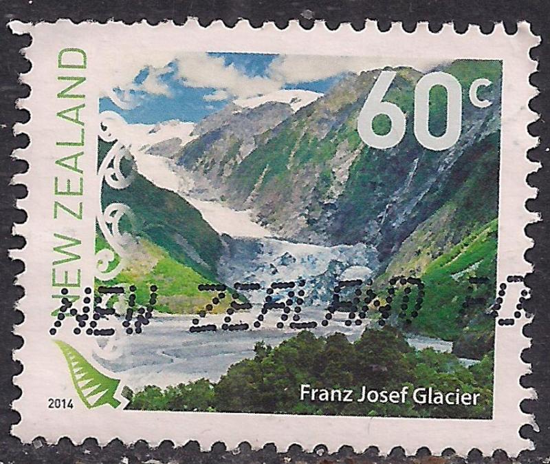 New Zealand 2014 60 cents Franz Josef Glacier used stamp ( F1068 )