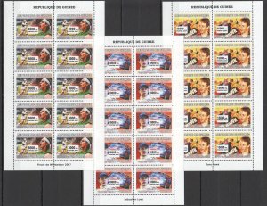 A1049 2007 Guinea Sport Tennis Nadal Federer Rally Loeb Tony Hawk ! 10Set Mnh