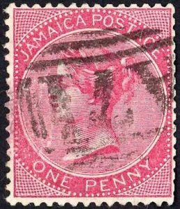 Jamaica SG18a 1d Carmine Wmk CC Rodney Hill A71 Pmk