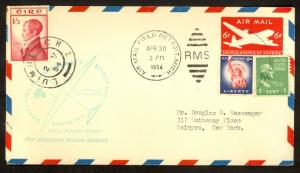 USA IRELAND 1954 Dual Country Franking on Detroit to Limerick FFC