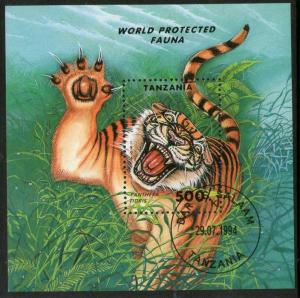 Tanzania 1994 World Protected Fauna Panthera Tiger Sc 1294 M/s Cancelled # 12694