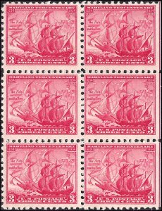 736 Mint,OG,NH... Block of 6... SCV $2.40