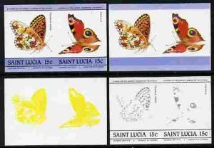 St Lucia 1985 Butterflies (Leaders of the World) 15c se-t...