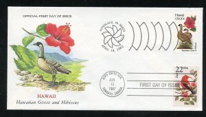 US 1963 Birds & Flowers, Hawaii Dual FDC with Scott 2311 UA Ripper cachet