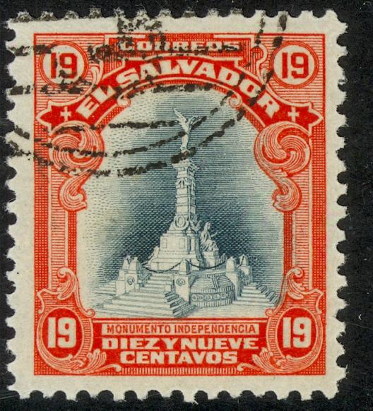 EL SALVADOR 1912 19c CENTENARY MONUMENT Issue Sc 408 VFU