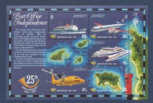 JERSEY -  Sc 689a, SG MS 679 - MNH  S/S - helicopter, ship, airplane - 1994 ---c