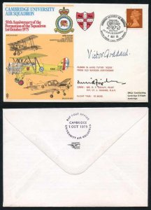 RAFSP9c Cambridge University Air Squadron Signed by D.F. Oglivy and Victor Godd 