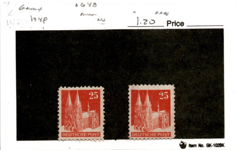 Germany, Postage Stamp, #648 Lot Mint NH, 1948 Cologne Cathedral (AD)