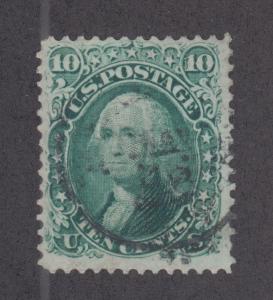 US Sc 68 used 1861 10c green Washington almost VF