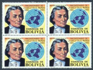 BOLIVIA SC# 653 F-VF MNH 1980 Block of 4