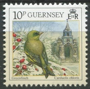 Guernsey  Sc#445e MNH, 10p multi, Christmas 1990: Winter Birds (1990)