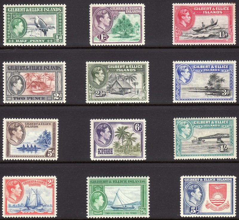 1939 Gilbert & Ellice Islands KGVI complete set MNH Sc# 40 / 51 CV $57.50