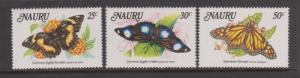 Nauru 1984 Butterflies Sc#297-299 MNH