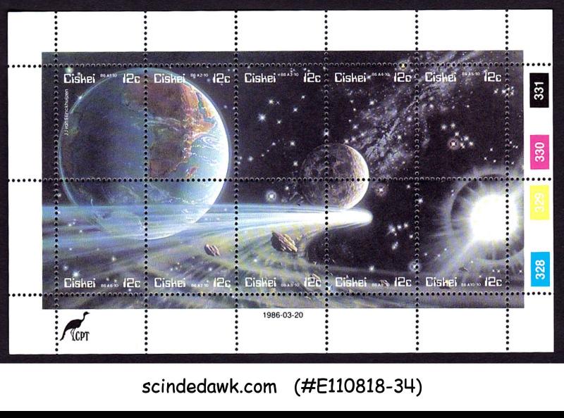 CISKEI - 1986 HALLEY'S COMET / SPACE - MINIATURE SHEET MNH