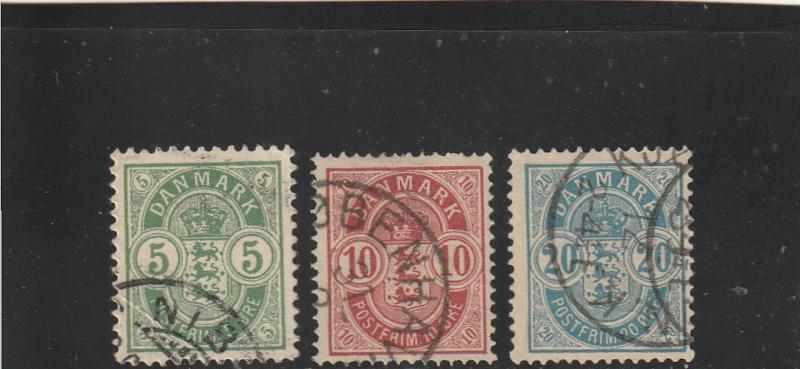 Denmark  Scott#  38-40  Used