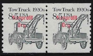 U.S. #2129a MNH; 8.5c Tow Truck 1920s - Coil Pair (1987)