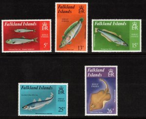 FALKLAND ISLANDS 1981 Shell Fish; Scott 334-38, SG 412-16; MNH