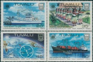 Tuvalu 1983 SG213-216 Commonwealth Day set MNH