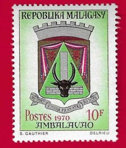 MADAGASCAR SCOTT#435 1970 10f AMBALAVAO COAT OF ARMS - MH