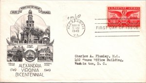 FDC 1949 - Alexandra Virginia Bicentennial - Alexandria, VA - F33443