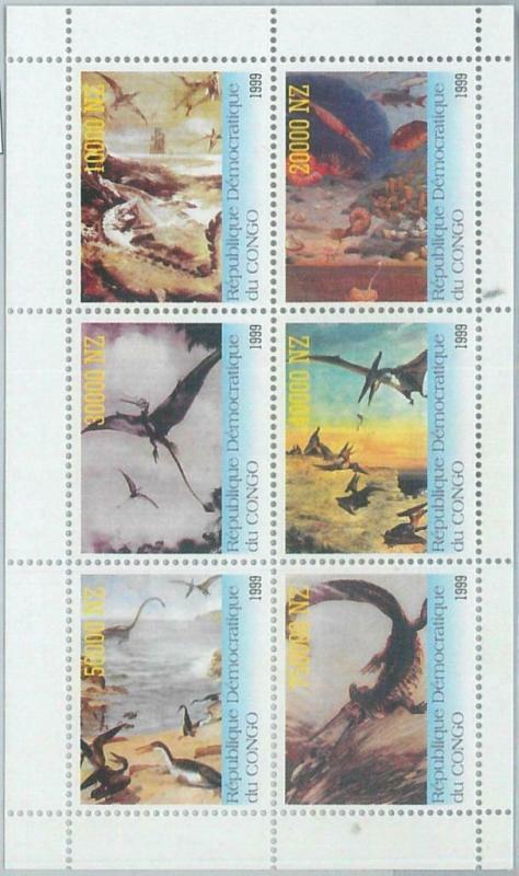 2324 - 1999 CONGO, MINIATURE SHEET: Dinosaurs, Prehistory