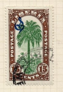 Liberia 1918 Early Issue Fine Used 15c. Optd NW-175381