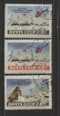 RUSSIA 1955 Scott 1765-1767 Arctic Observation Post Used
