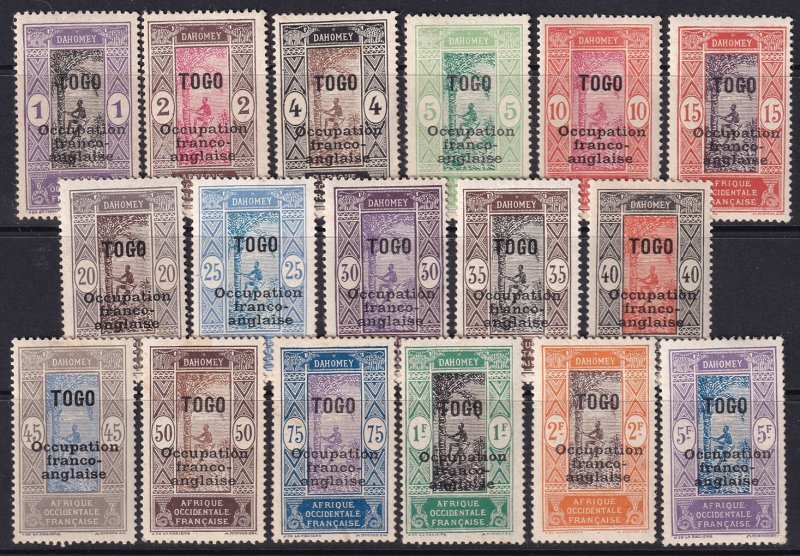 Togo 1916 Sc 176-92 complete set MH* disturbed gum