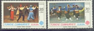 TURKEY 2178-9 MNH 1981 Europa-Dance CV $9.00