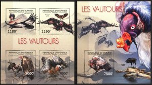 Burundi 2012 Birds Vultures Sheet + S/S MNH