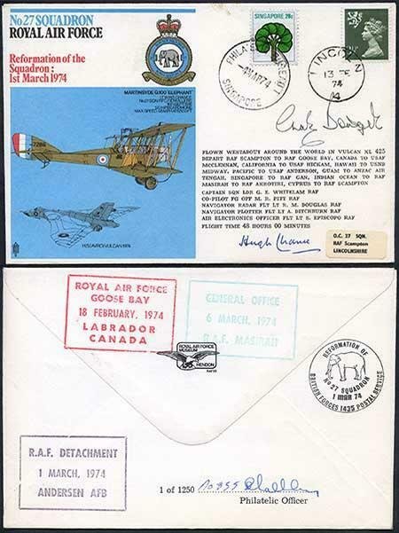 RAF22c No.27 Squadron RAF Signed by Chaz Bowyer and Sir Hugh Chance (A)