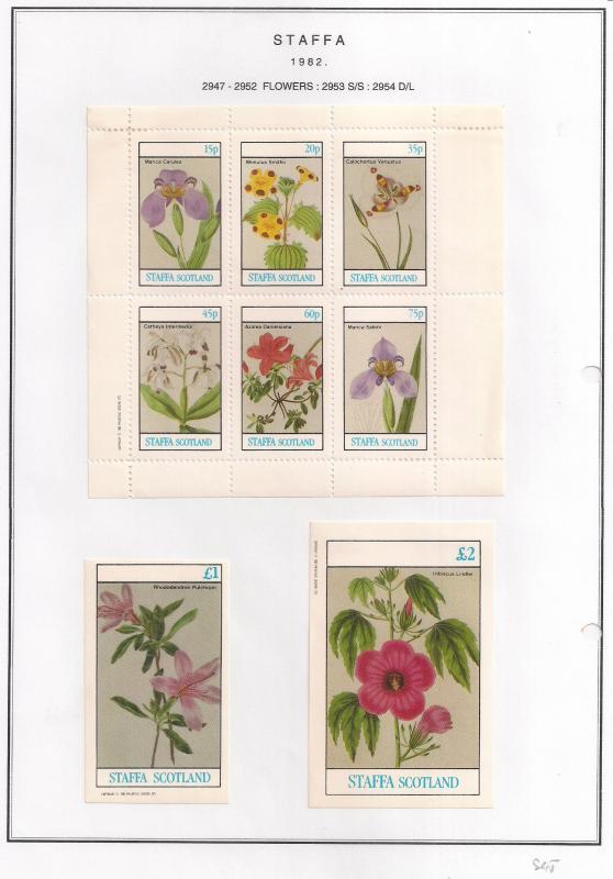 SCOTLAND - STAFFA - 1982 - Flowers #50 - Perf 6v. Souvenir, De Luxe Sheets - MLH