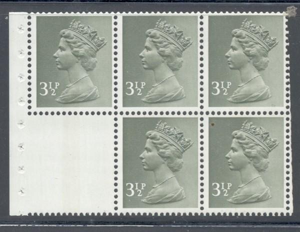 Great Britain Sc MH39a 1974 3 1/2p  Machin Head stamp booklet pane mint NH