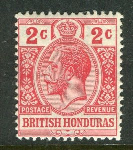 BRITISH HONDURAS; 1913 early GV issue fine Mint hinged Shade of 2c. value